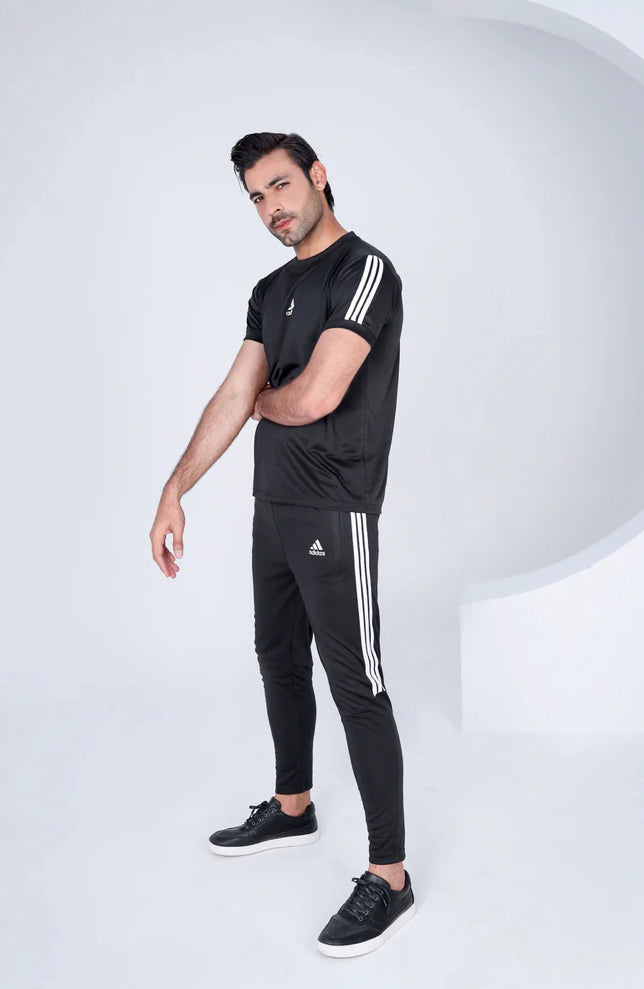Mens Addidas FULL Black Tracksuit suit