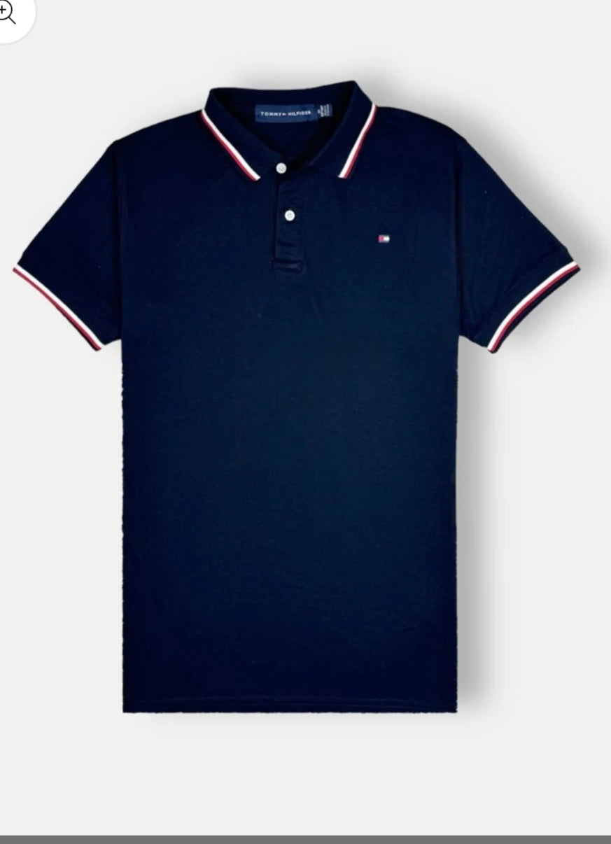 Tommy MEN'S POLO Blue COLLAR T-SHIRT