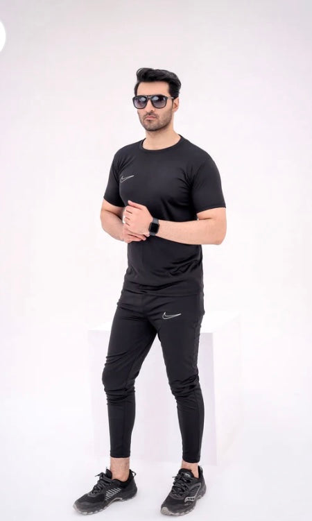 Mens NIKE BLACK Dri fit Tracksuit suit