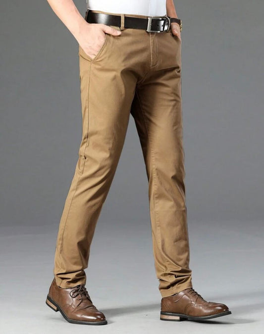 Mens khaki Cotton Smart Fit Pant
