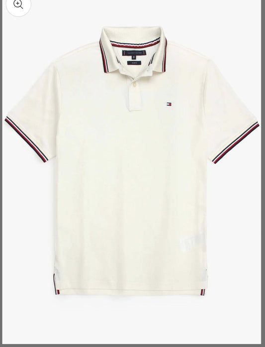 Tommy MEN'S POLO White COLLAR T-SHIRT
