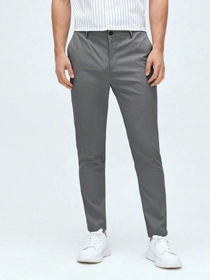 MENS Grey Cotton Smart Fit Pant