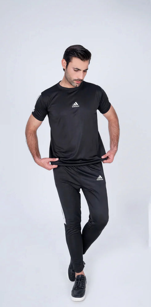 Mens Addidas FULL Black Tracksuit suit